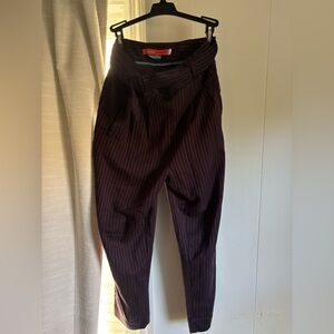 Woman’s Striped Black Pants